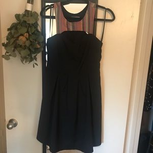 Black dress with stripped accent